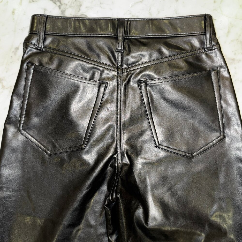 Abercrombie & FItch Faux Black Leather The '90s Straight Rise Jeans Sz 2β¦ - Picture 8 of 12
